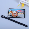 Cartoon 3D Waterproof custom soft pvc luggage tag rubber loop